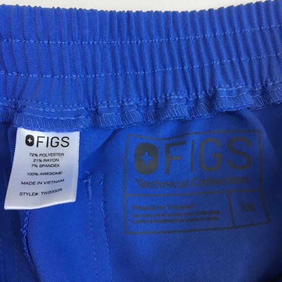 FIGS Light Blue YOLA Skinny Zip Pocket Straight Leg Drawstring Scrubs Pant - Picture 2 of 13